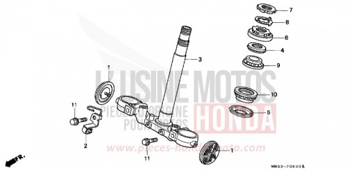 STEERING STEM CB750F2R de 1994